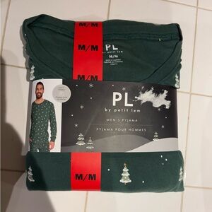 NWT PL by Petit Lem Men’s Pyjama Set Green Christmas Tree Size M, XL